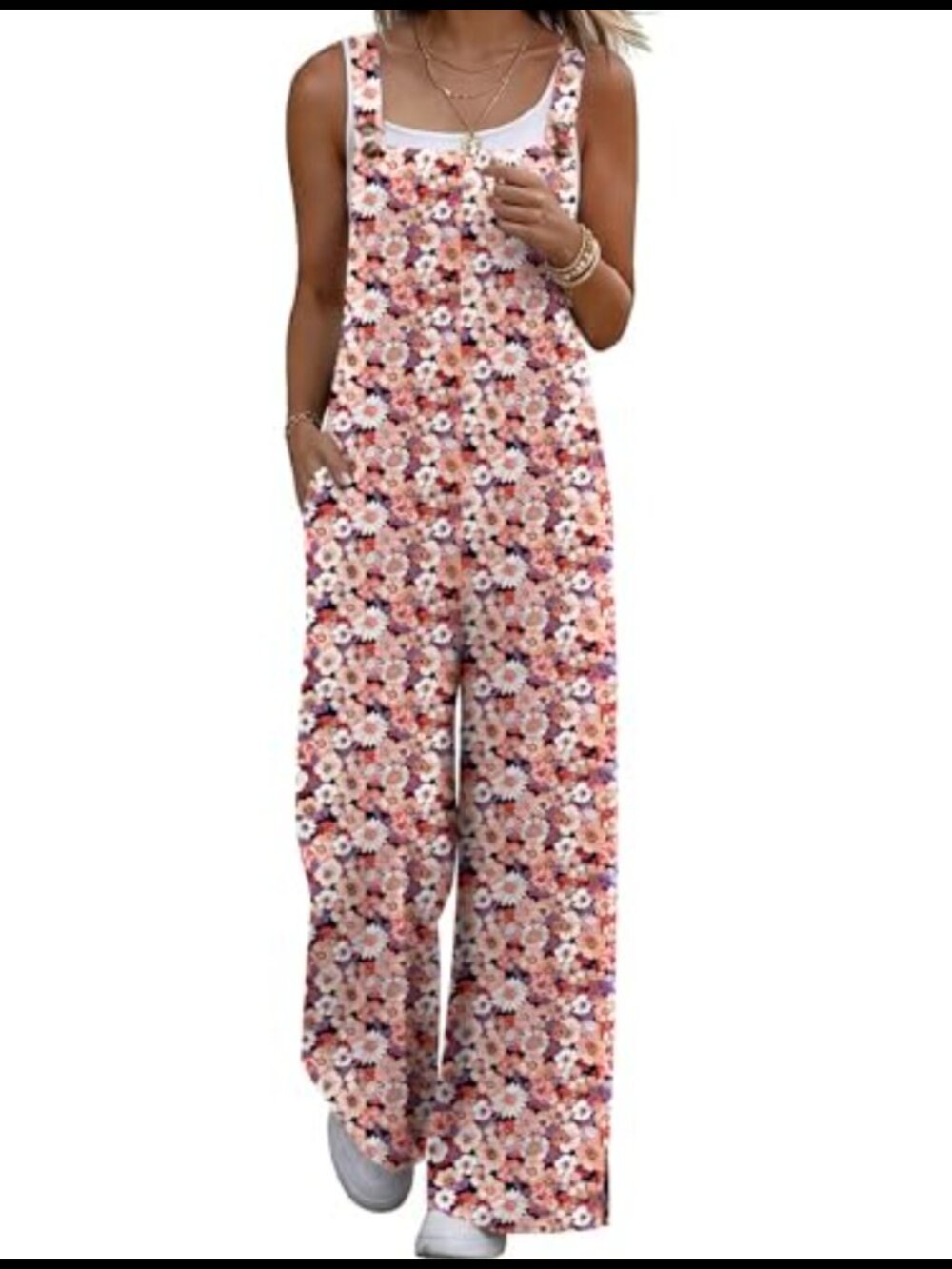 Loose Fit Wide Leg Jumpsuit With Pockets